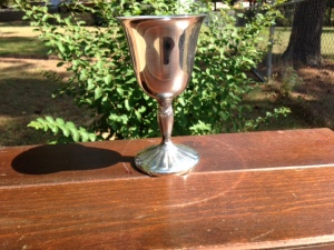 Silver wine goblet